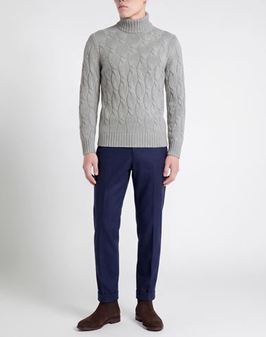 Man Turtleneck Light grey Size 44 Virgin Wool, Viscose, Cashmere