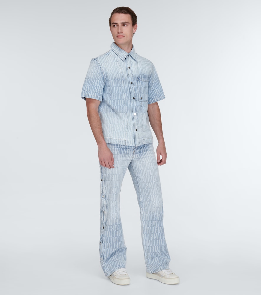 Logo jacquard denim pants