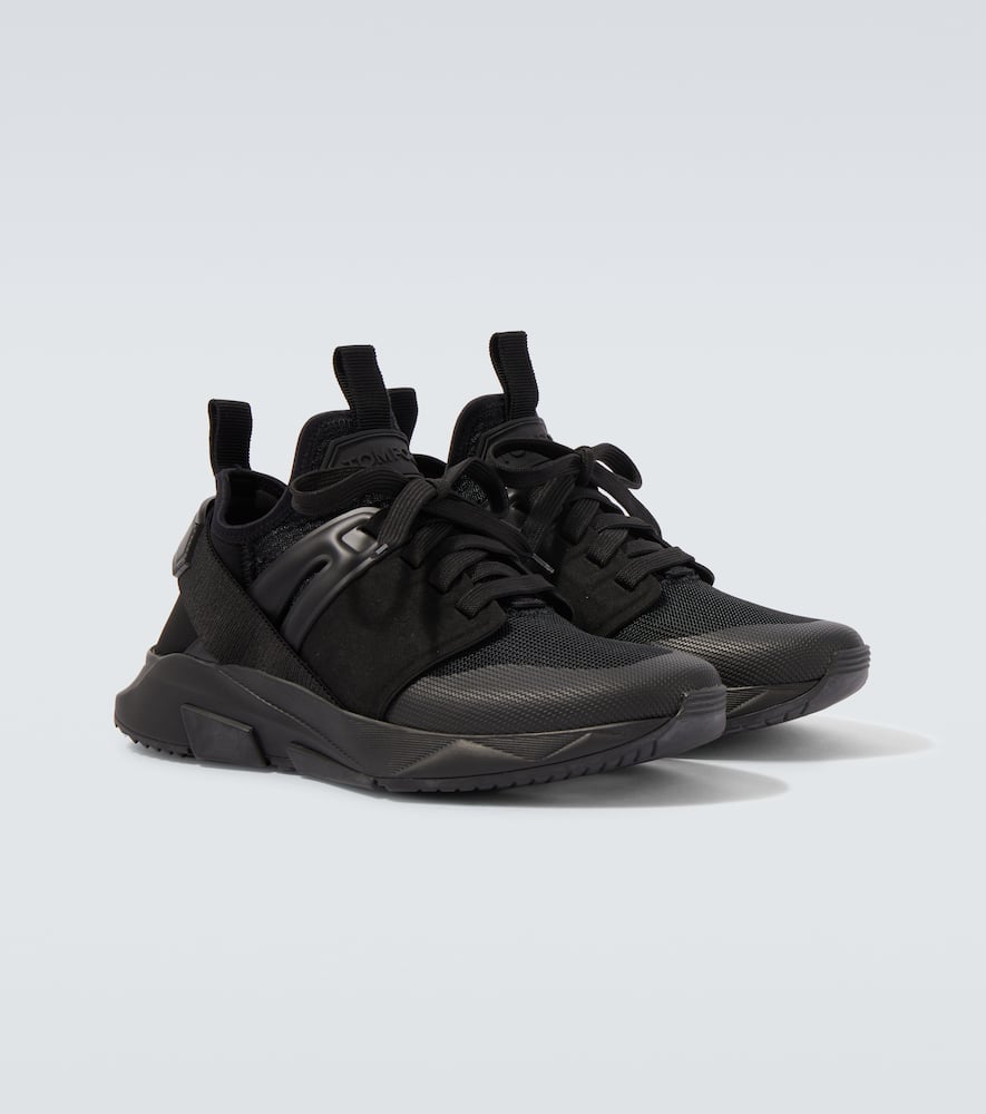 Jago leather-trimmed sneakers
