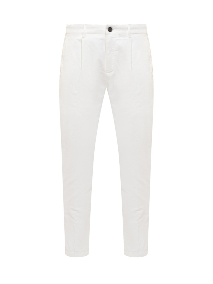 White Pleated Chino Pants
