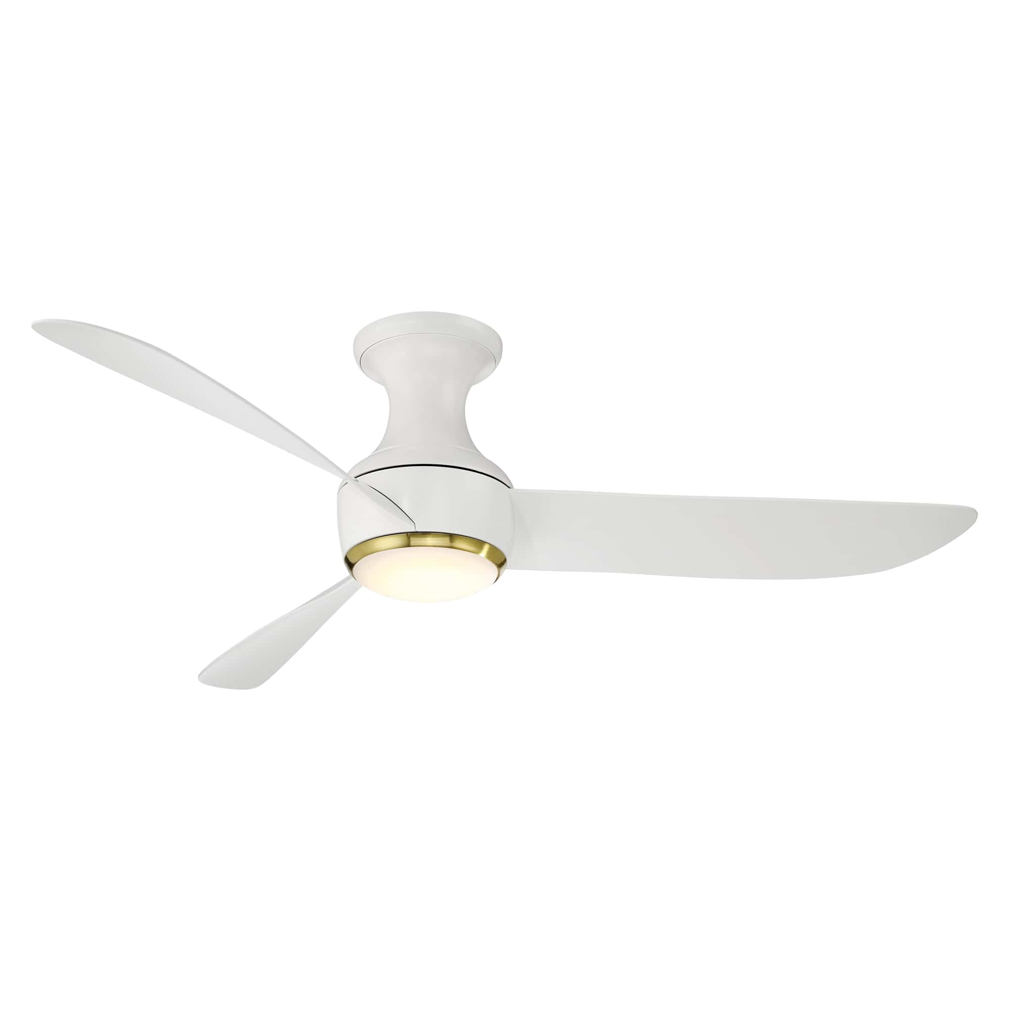 Soft Brass Matte White 52"Ceiling Fan from the Corona Collection