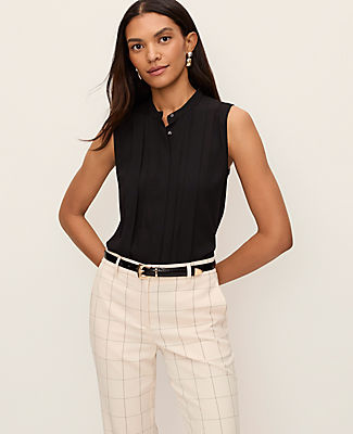 Ann Taylor Petite Pintucked Sleeveless Shirt