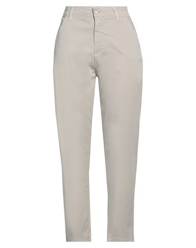 Woman Pants Khaki Size 26 Cotton, Elastane
