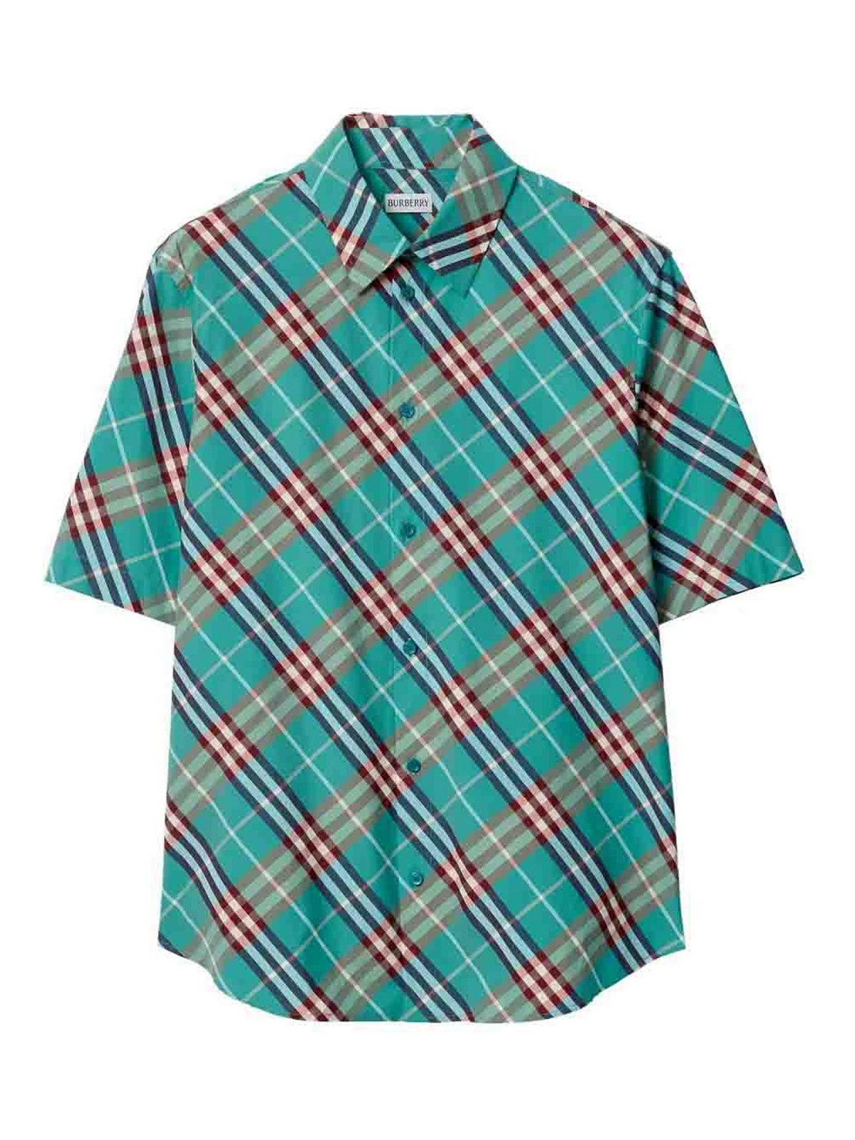 M Casual Shirt Ss Atom Blue Ip Check
