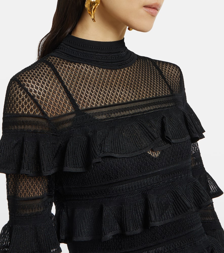 Minikleid Crush High Neck Frilled aus Strick