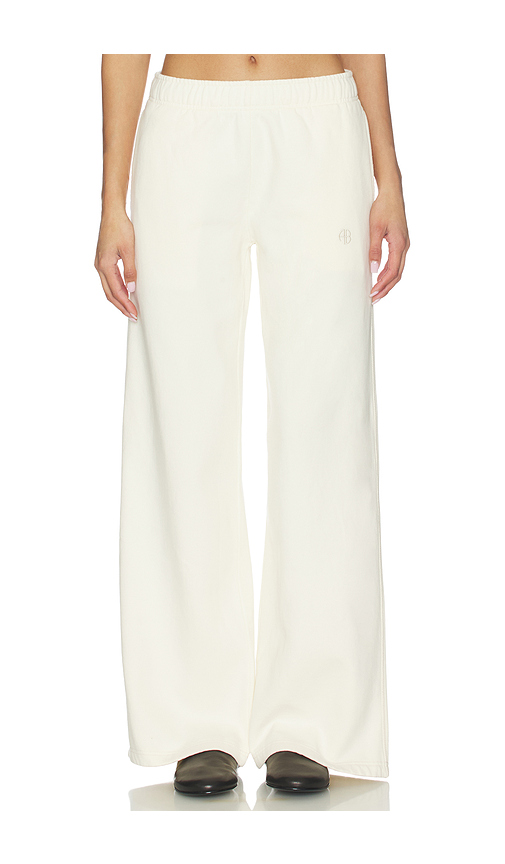ANINE BING Kacey Monogram Sweatpant in Cream. - L also in XS