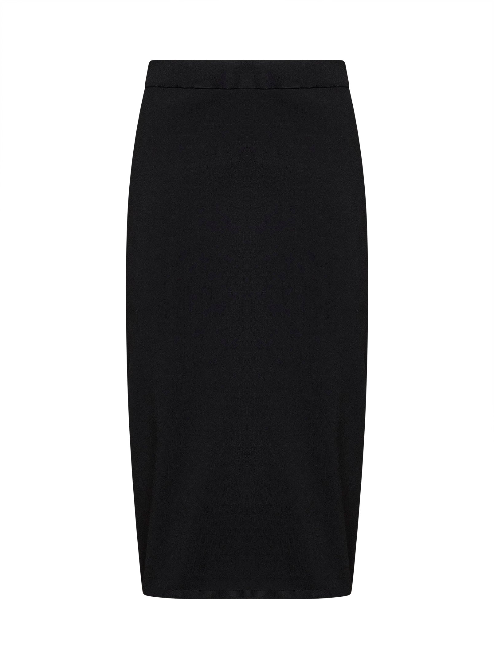 Stretch Knit Pencil Skirt — Black