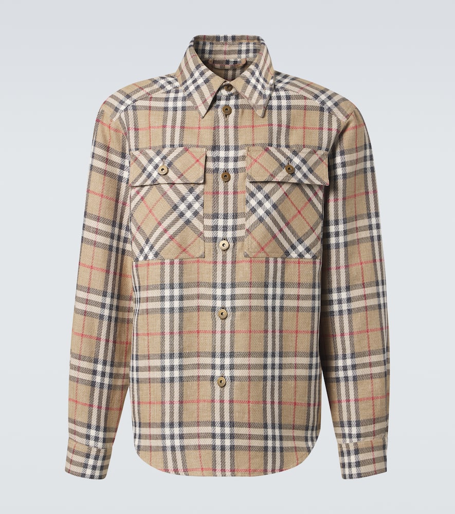 Check cotton and linen shirt