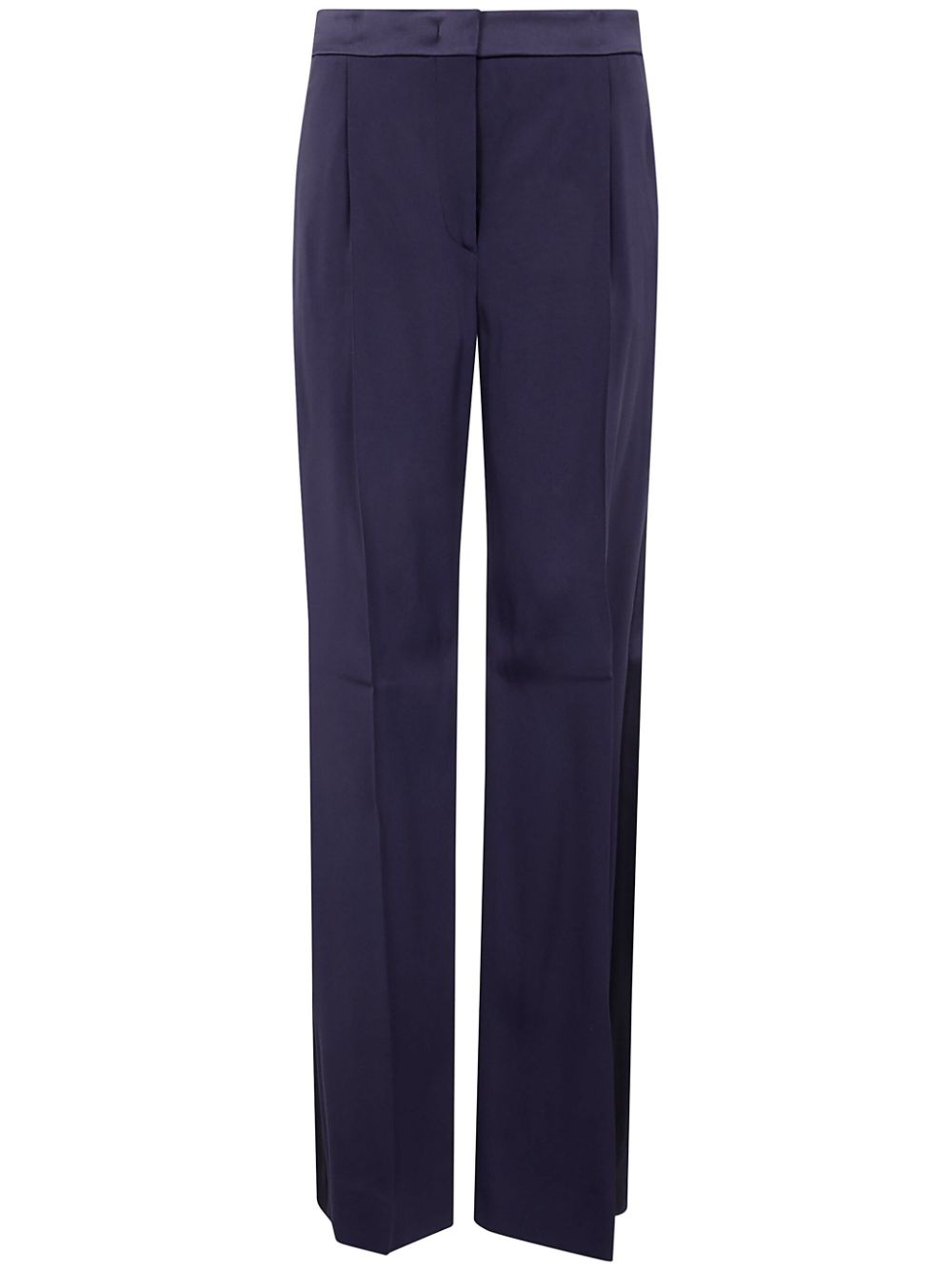Satin-trim trousers - Blue