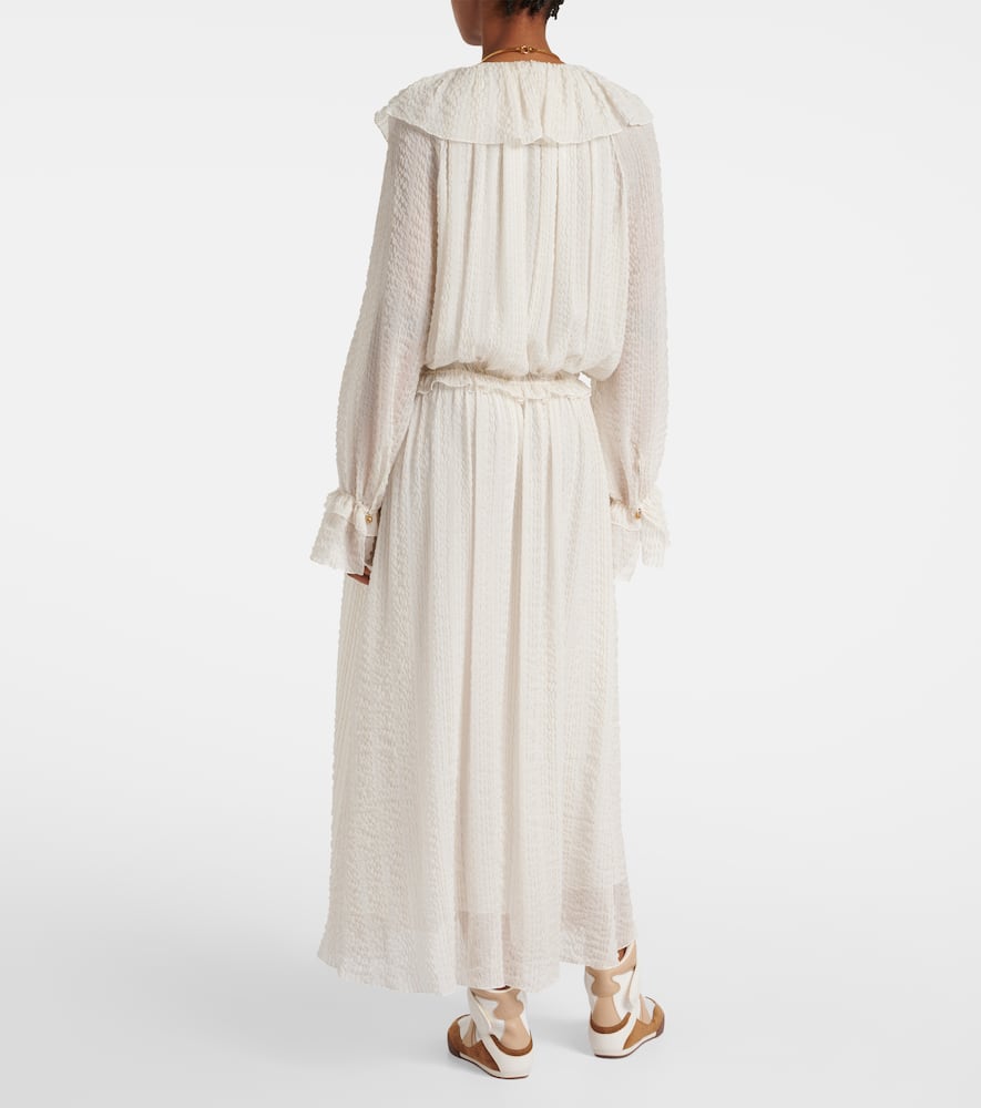 Chloé Ruffled silk-blend crêpe maxi dress