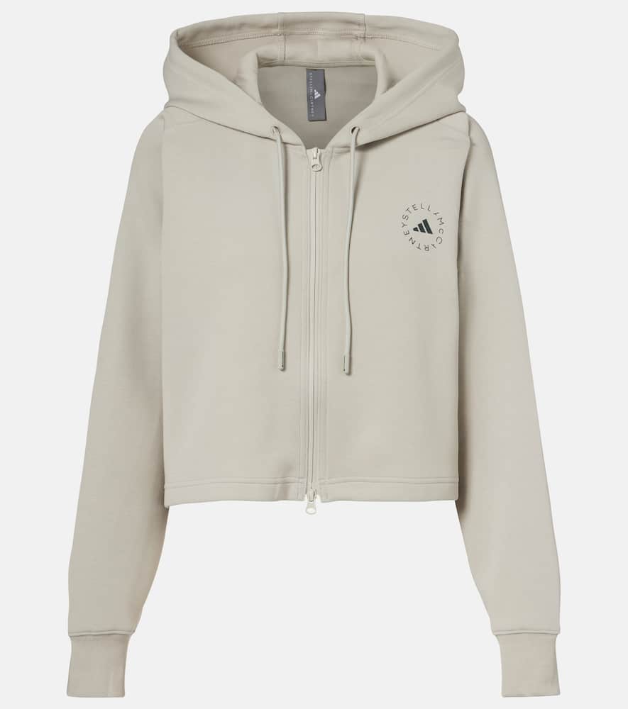 Logo cotton-blend jersey hoodie