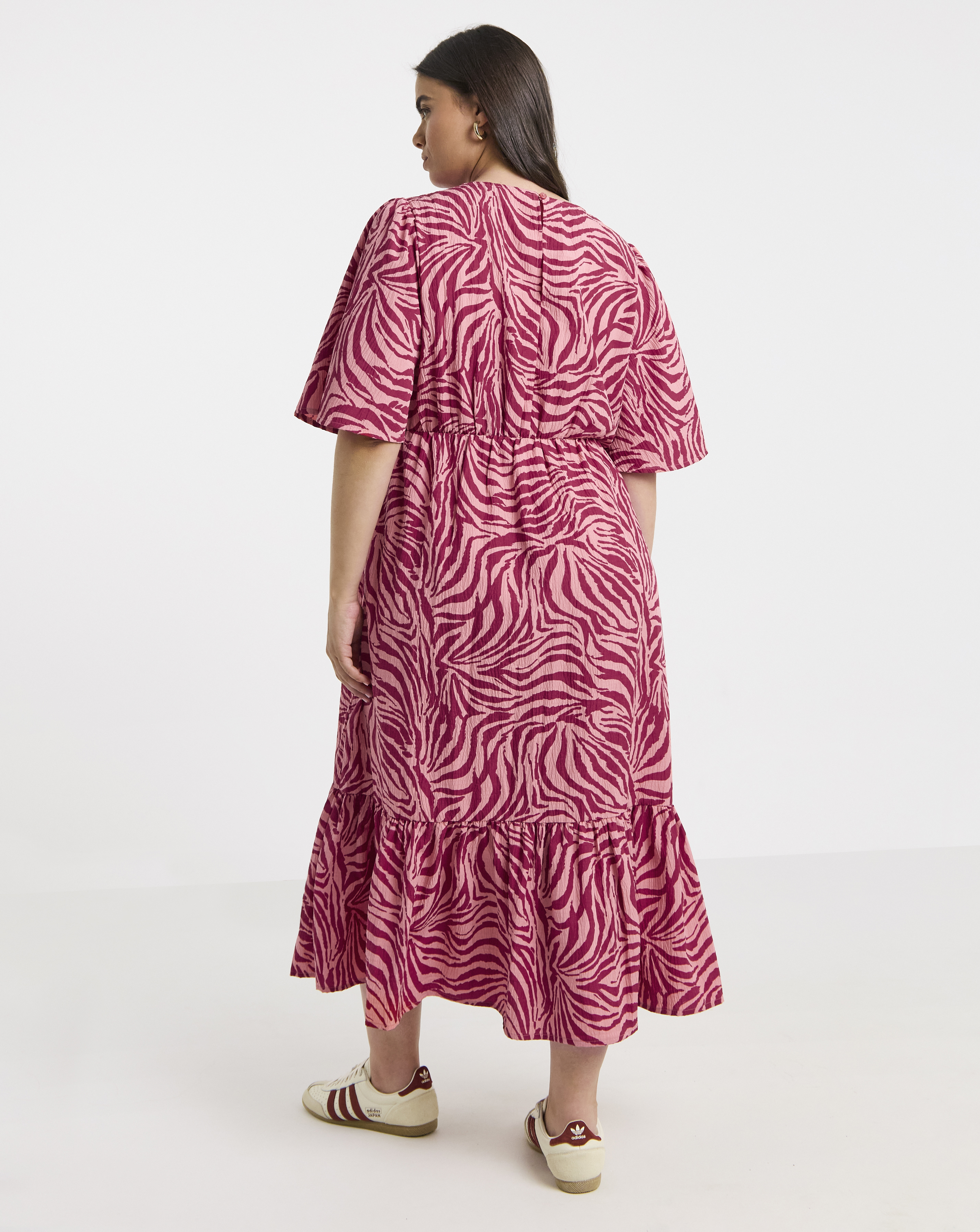 Zebra Print Wrap Midi Dre