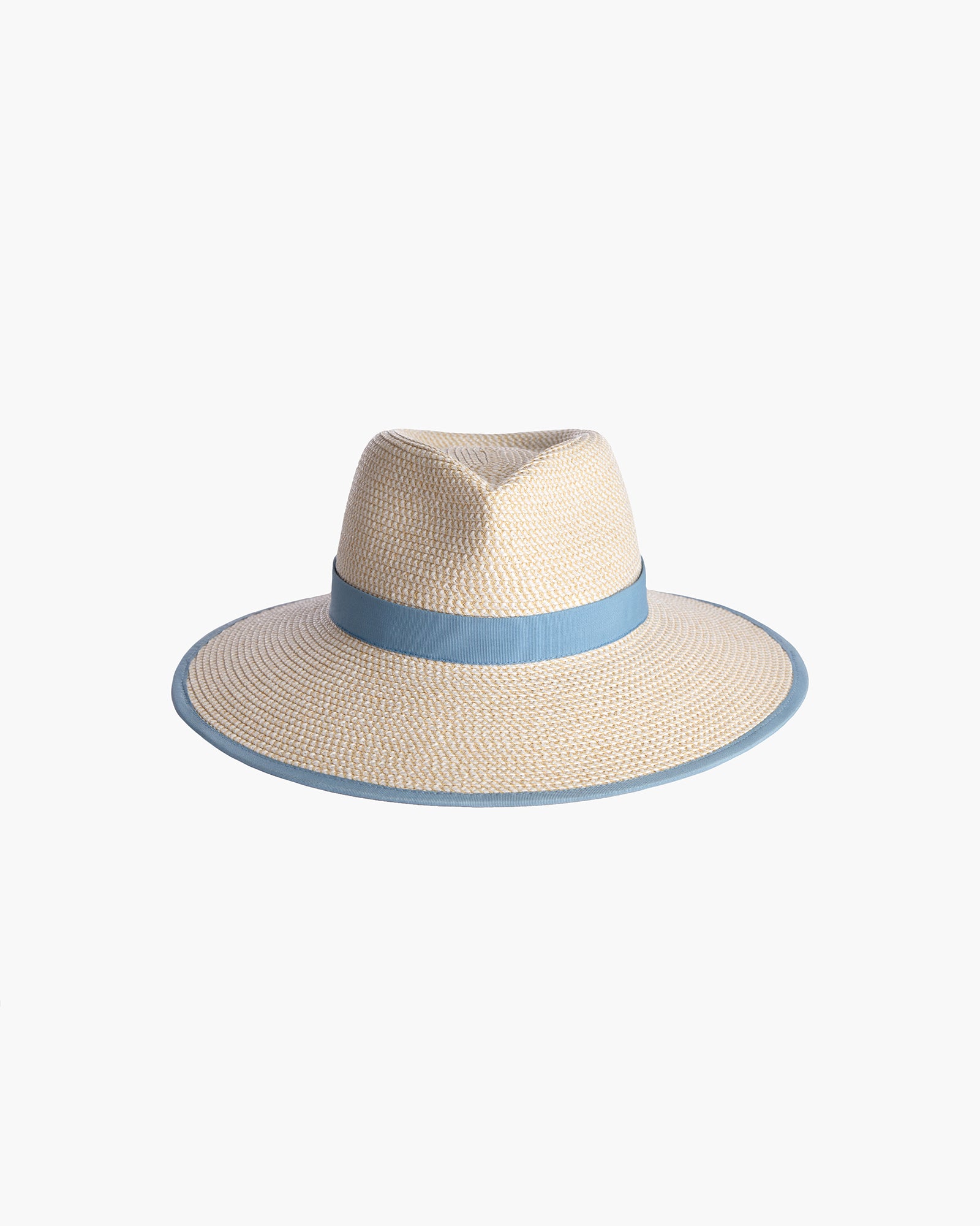 SunCrest Visor Fedora for Women - Blue Mix, 4 in Brim, UPF 50+ Protection