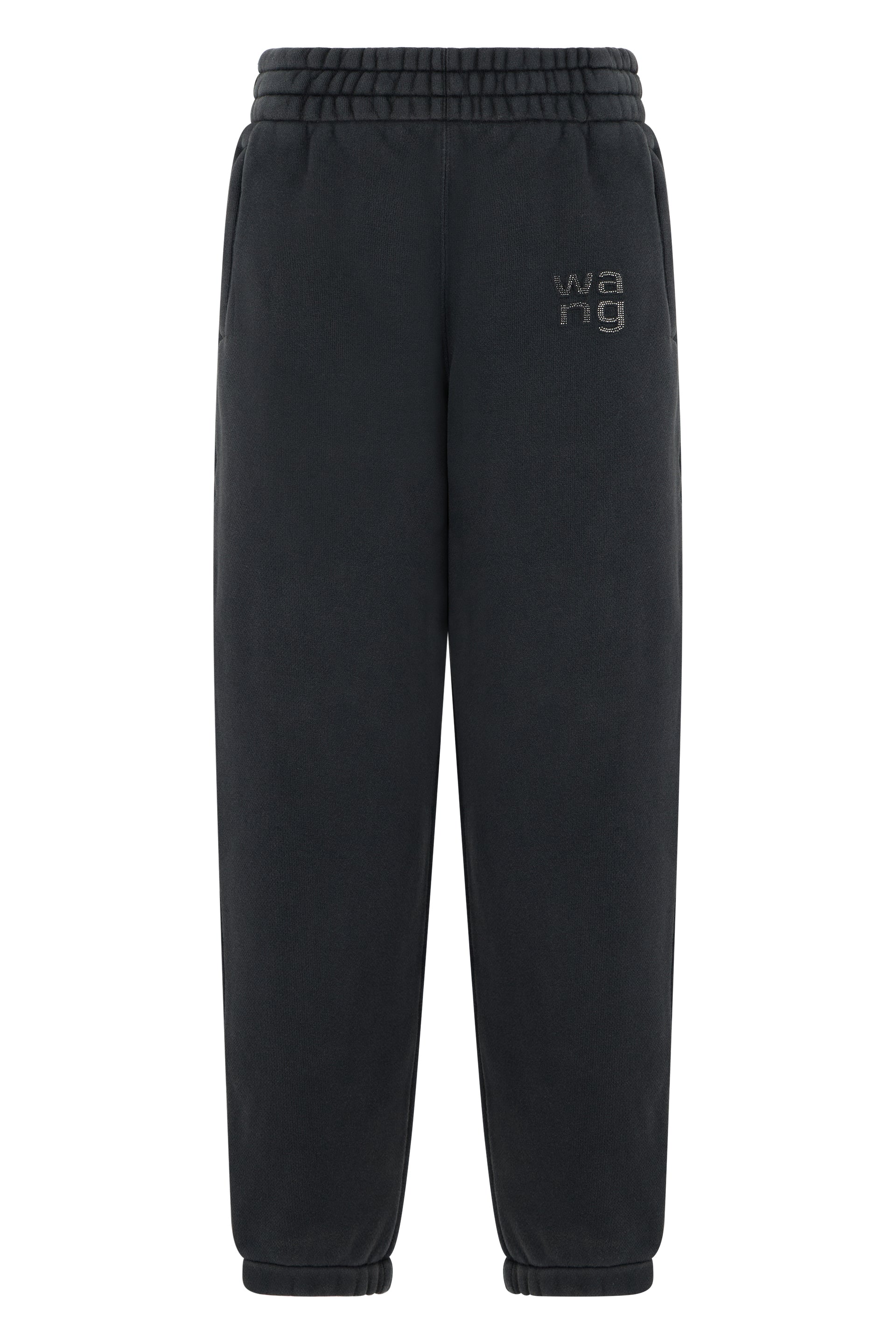 ALEXANDERWANG. T Crystal Hotfix Logo Sweatpant in Brushed Terry