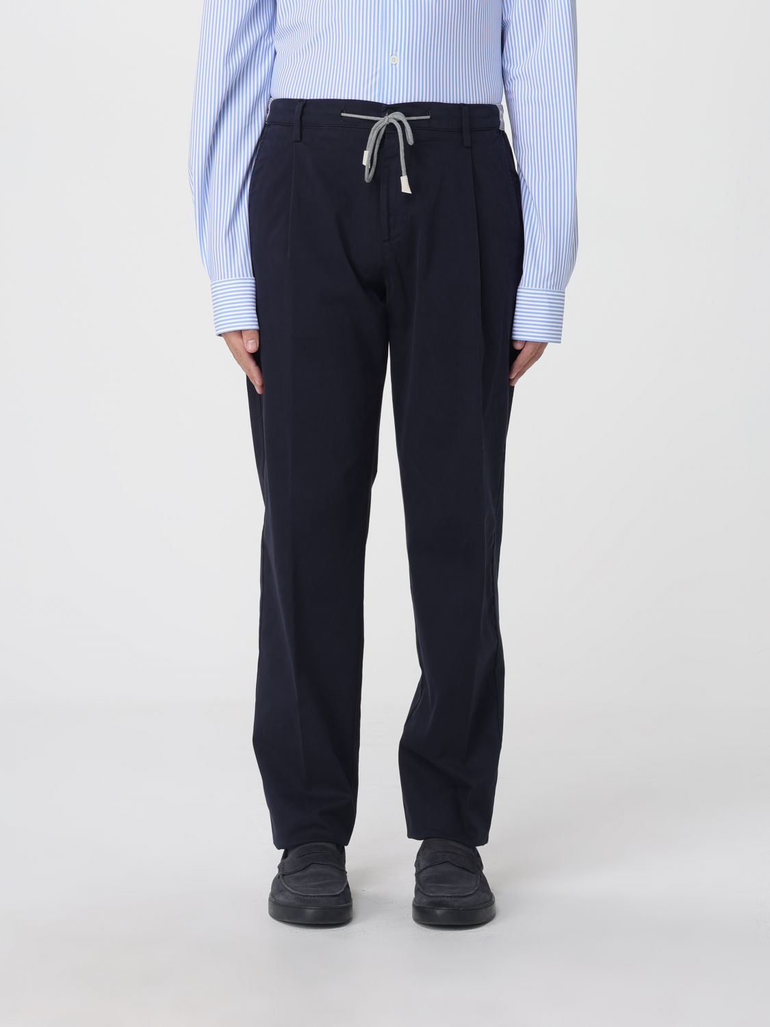 Pleated drawstring trousers - Neutrals