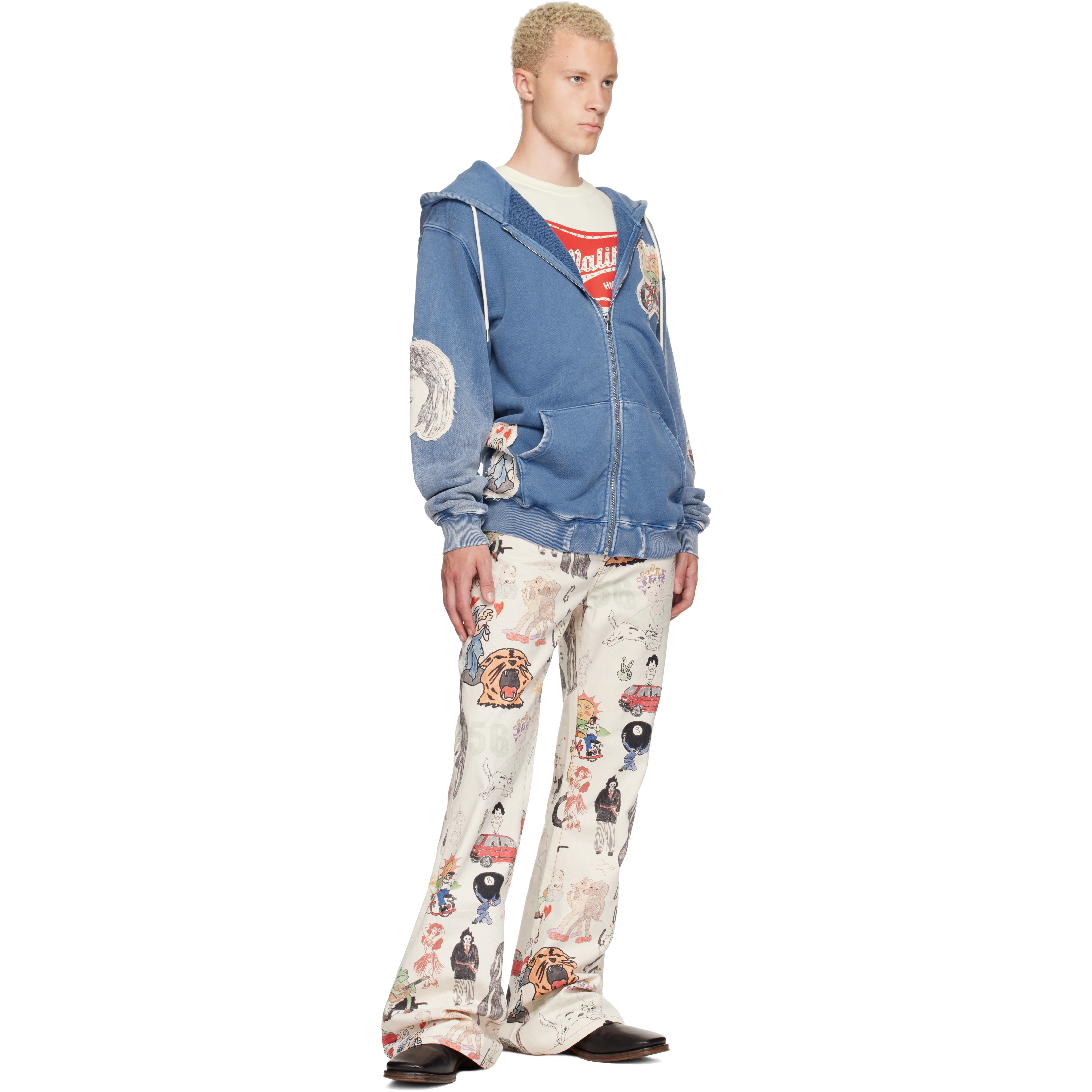 Off-White Jimmy California Cool Japan Canvas Flare Jeans