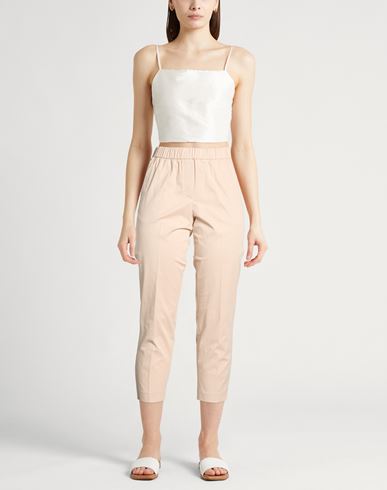 Woman Pants Sand Size 12 Cotton, Elastane