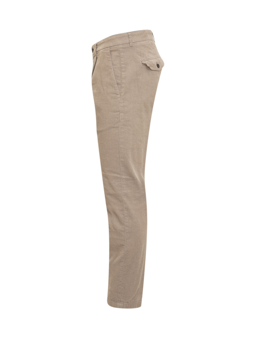 Beige Pleated Chino Pants
