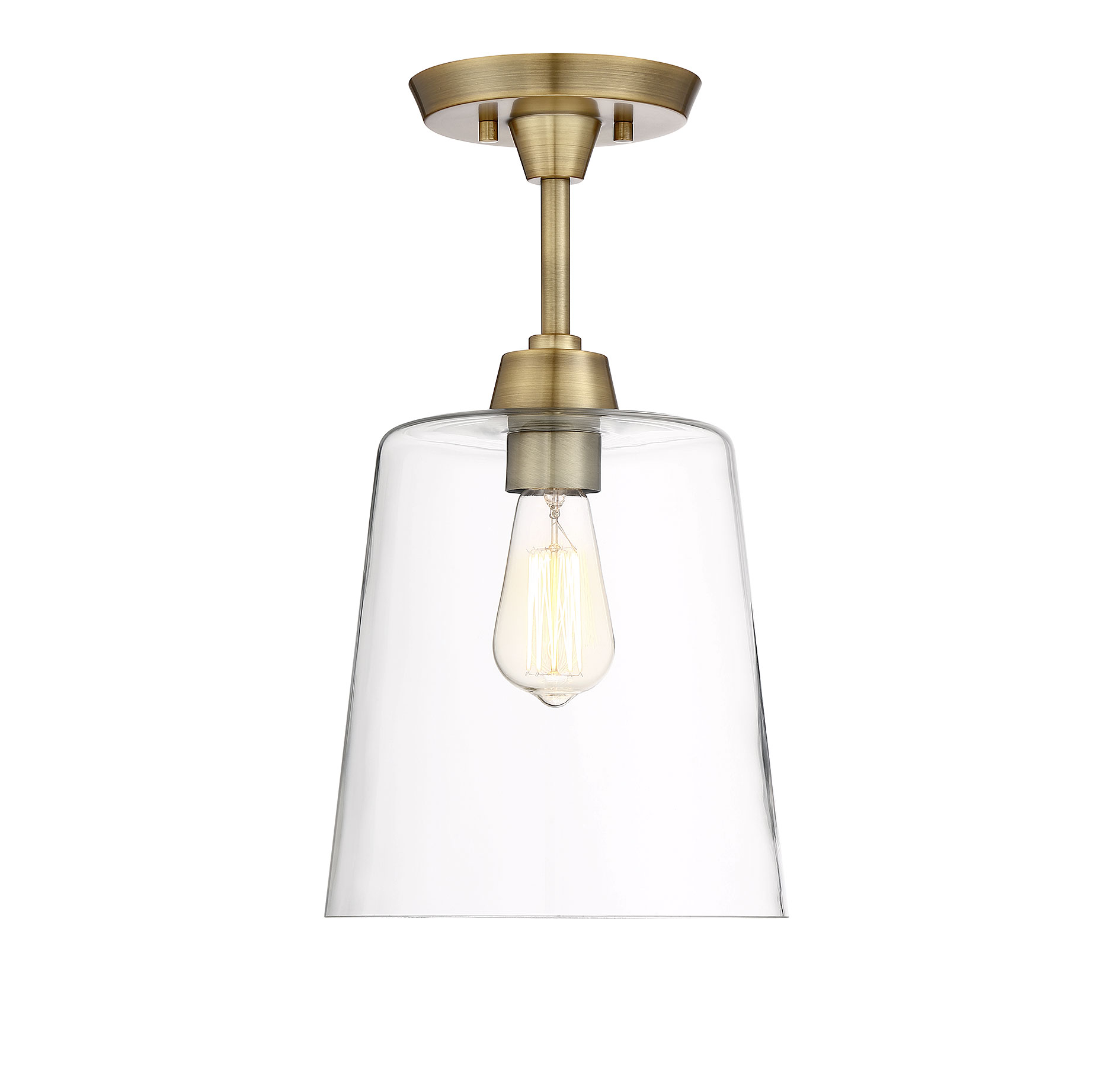 Trade Winds Lighting 1-Light Ceiling Light In Natural Brass - TW60010NB