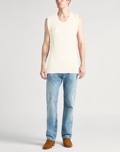 Man Sweater White Size 40 Cotton, Viscose