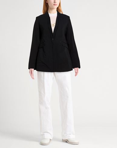 Woman Jacket Black Size 4 Cotton, Linen