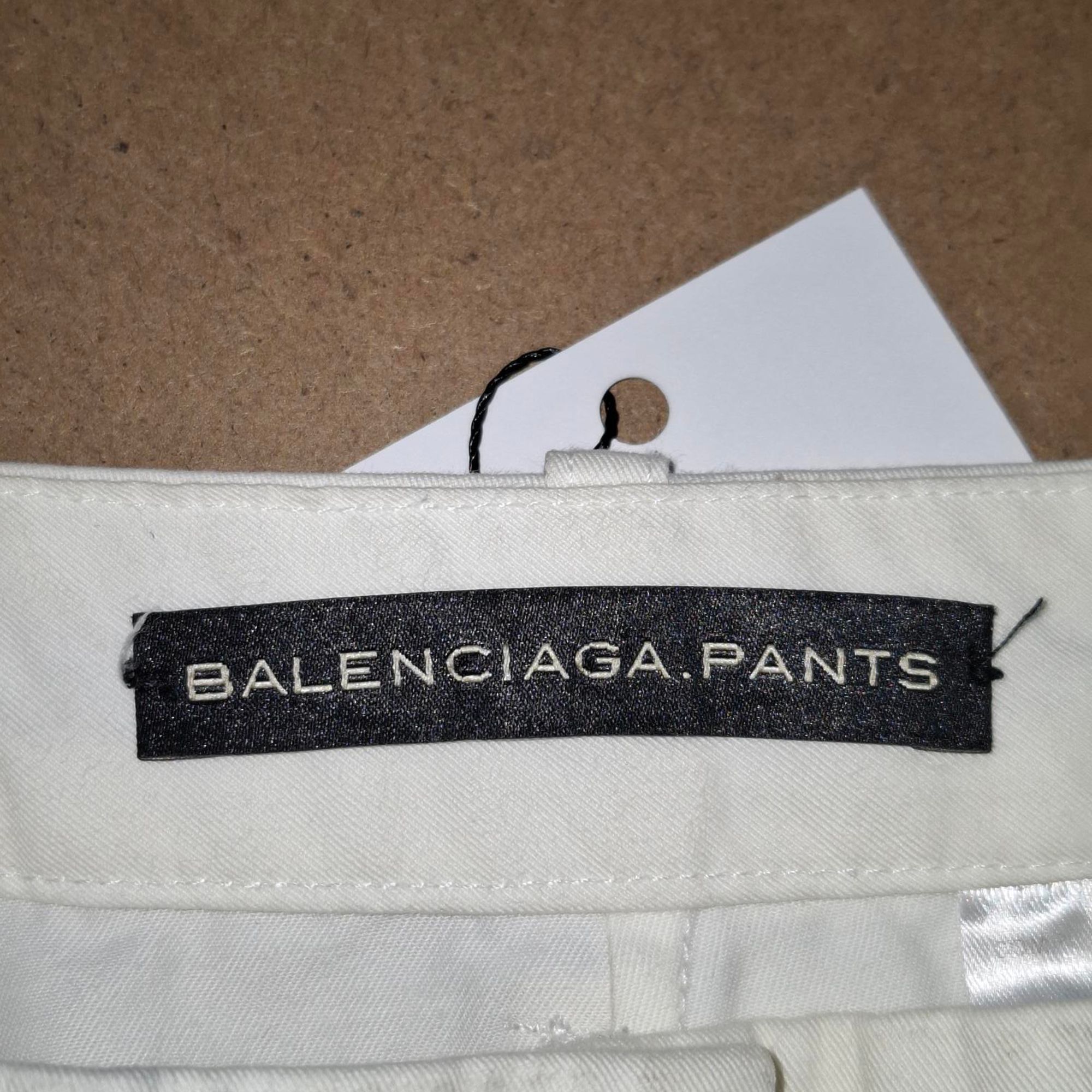Balenciaga Women's Preloved Trousers in White Cotton in Ecru