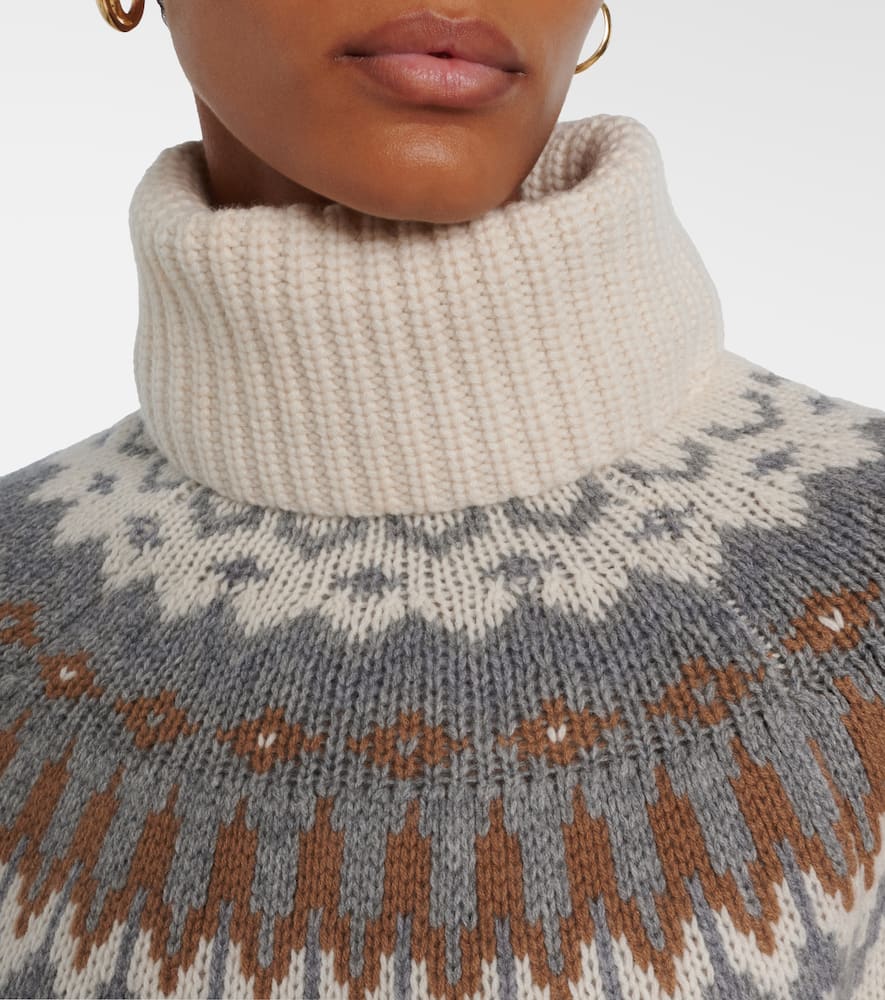 Ingrid jacquard cashmere turtleneck sweater