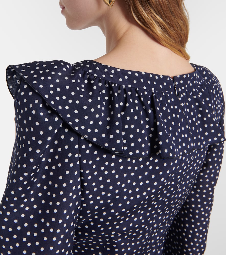Alessandra Rich Polka-dot silk midi dress