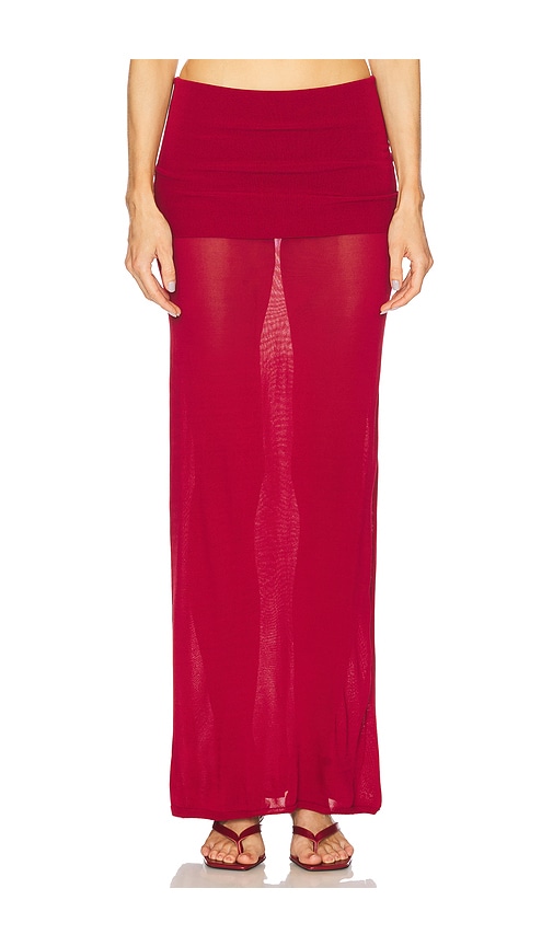 LOBA Maya Maxi Skirt in Burgundy.  XS. Also in L, M, S