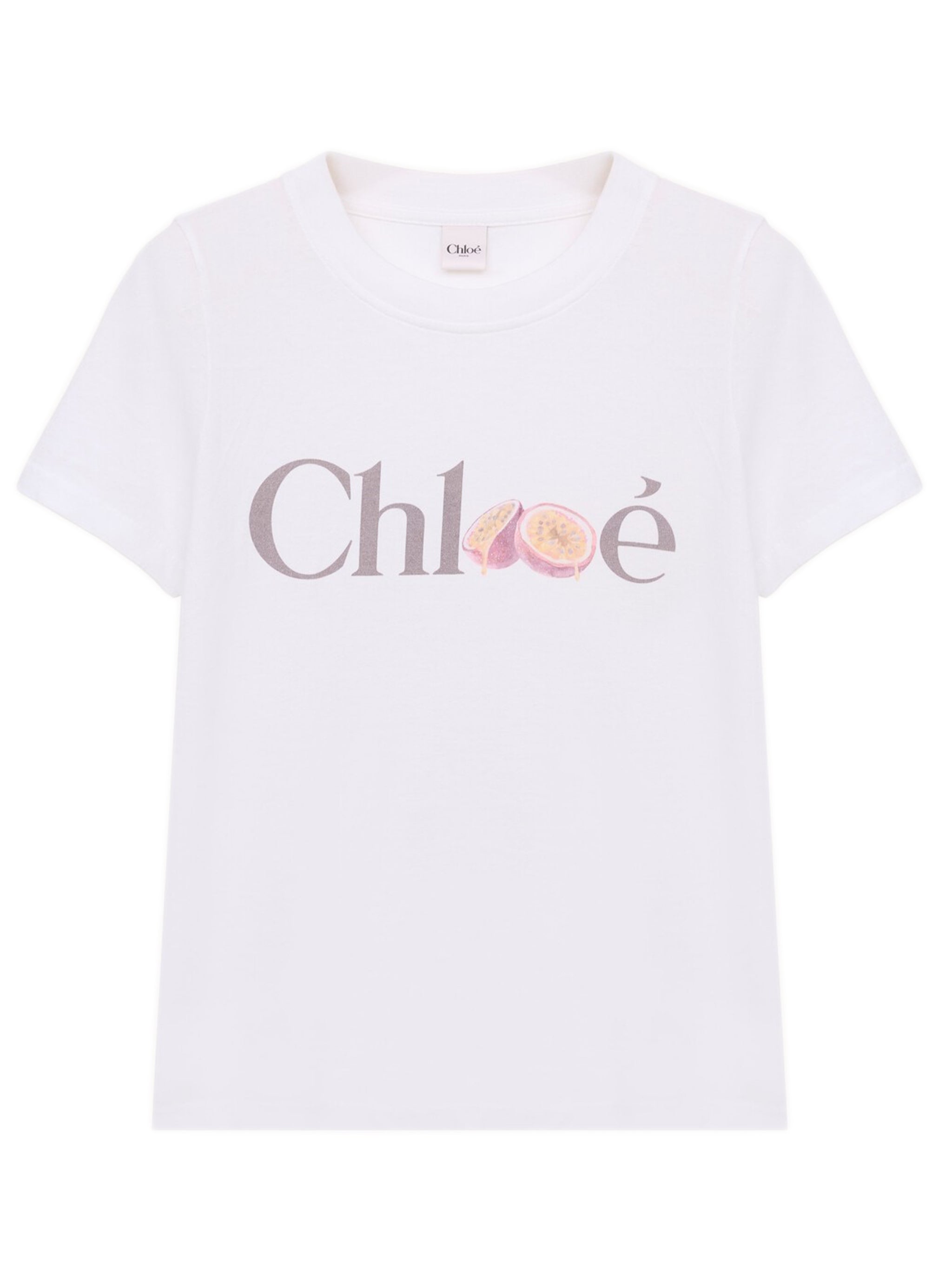 Chloé Women's Cotton T-shirt with Front Logo and Crew Neck