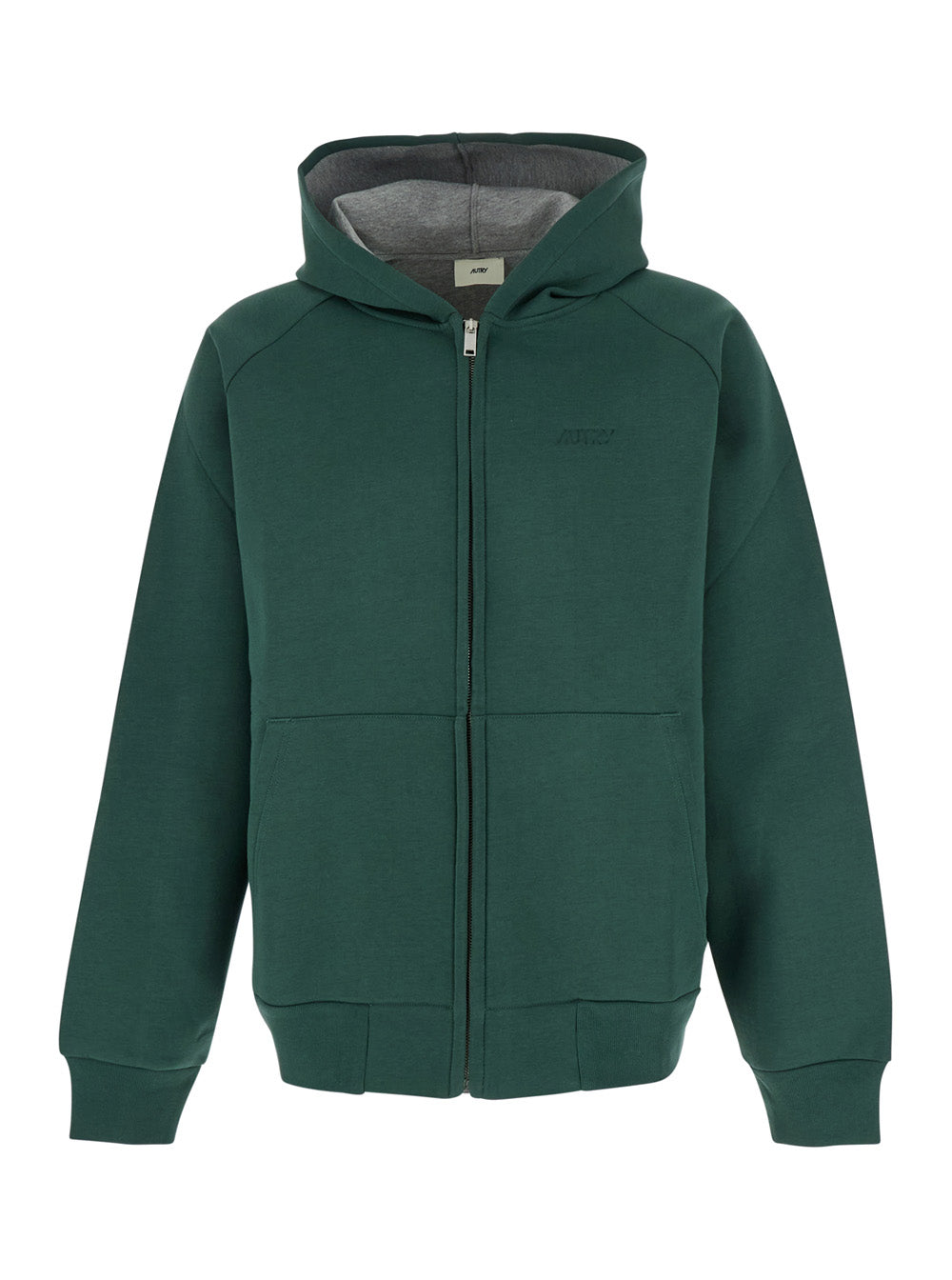 Neoprene Drop-Shoulder Hoodie — Green