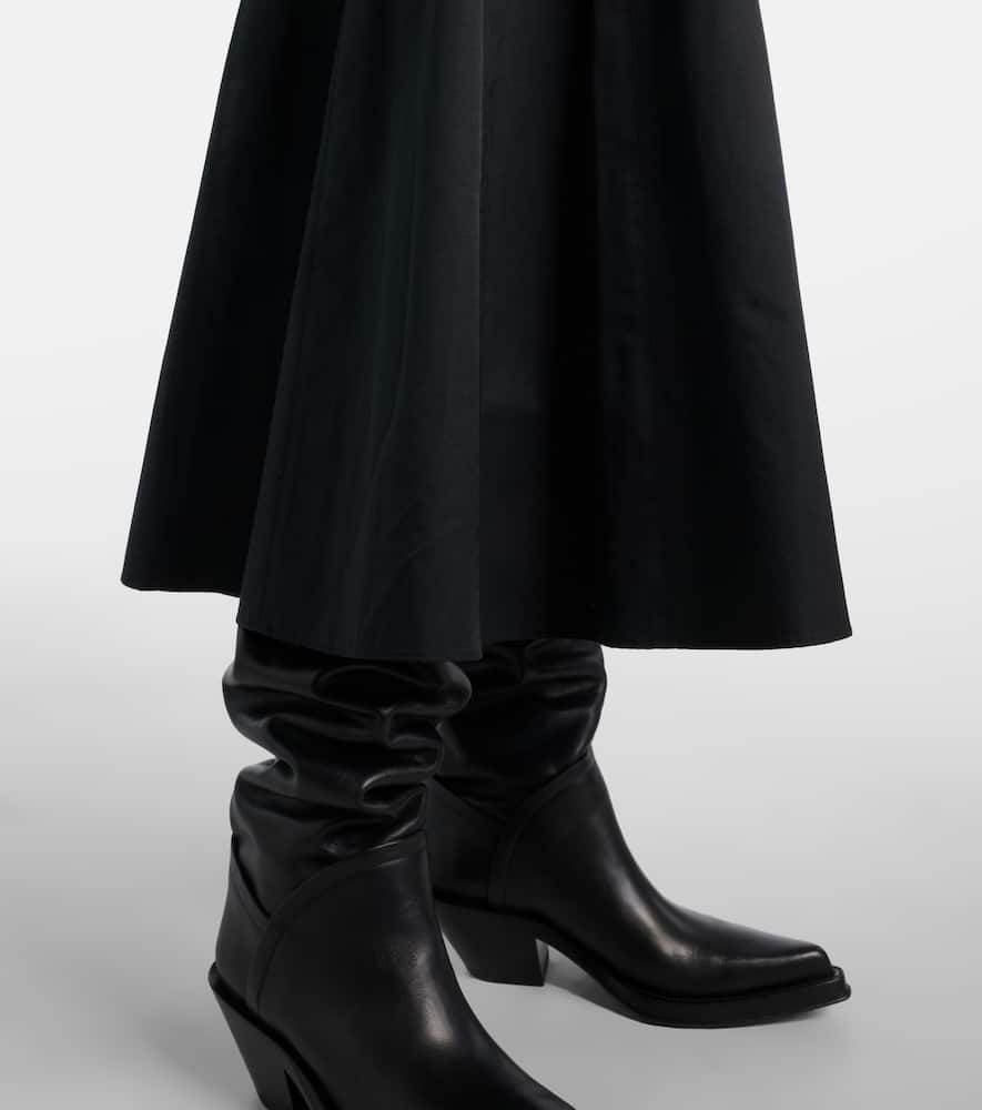 Heidi cotton-blend midi skirt