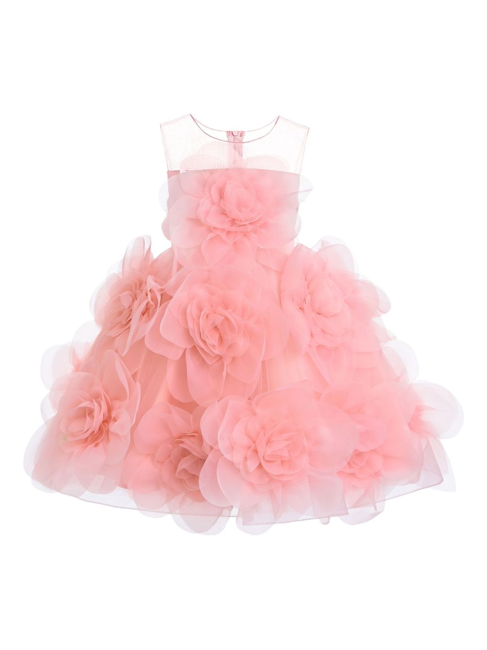 Rose-embellished sleeveless dress - Pink