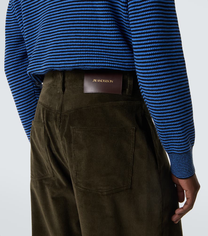 Cotton corduroy wide-leg pants