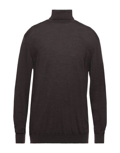 Man Turtleneck Chocolate brown Size XL Merino Wool