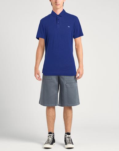 Man Polo shirt Navy Size S Linen, Cotton