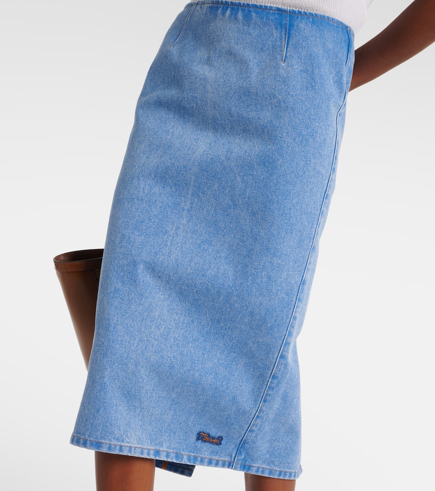 Denim midi skirt