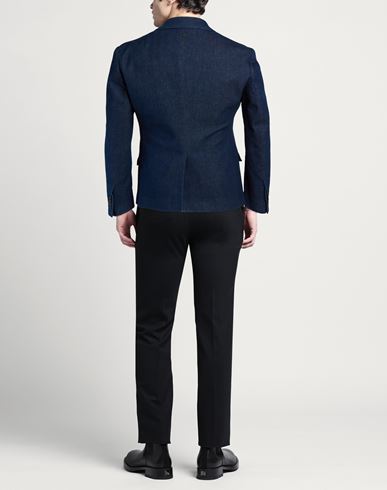 Man Blazer Blue Size 38 Cotton, Elastomultiester, Elastane