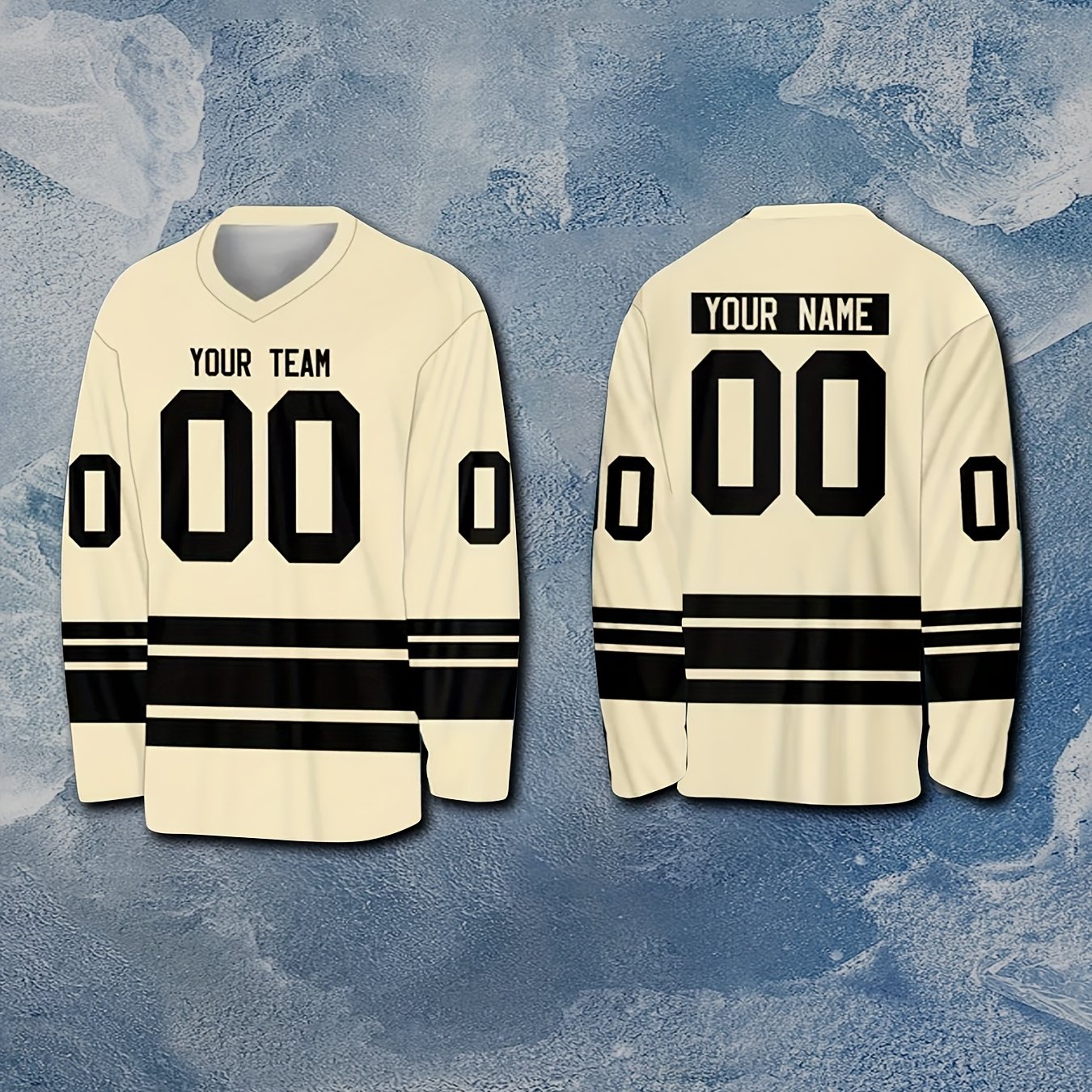 TEMU Custom Rugby Jersey With Team Name And Numbers, Hockey Uniform, Game Day Attire For Sports Enthusiast