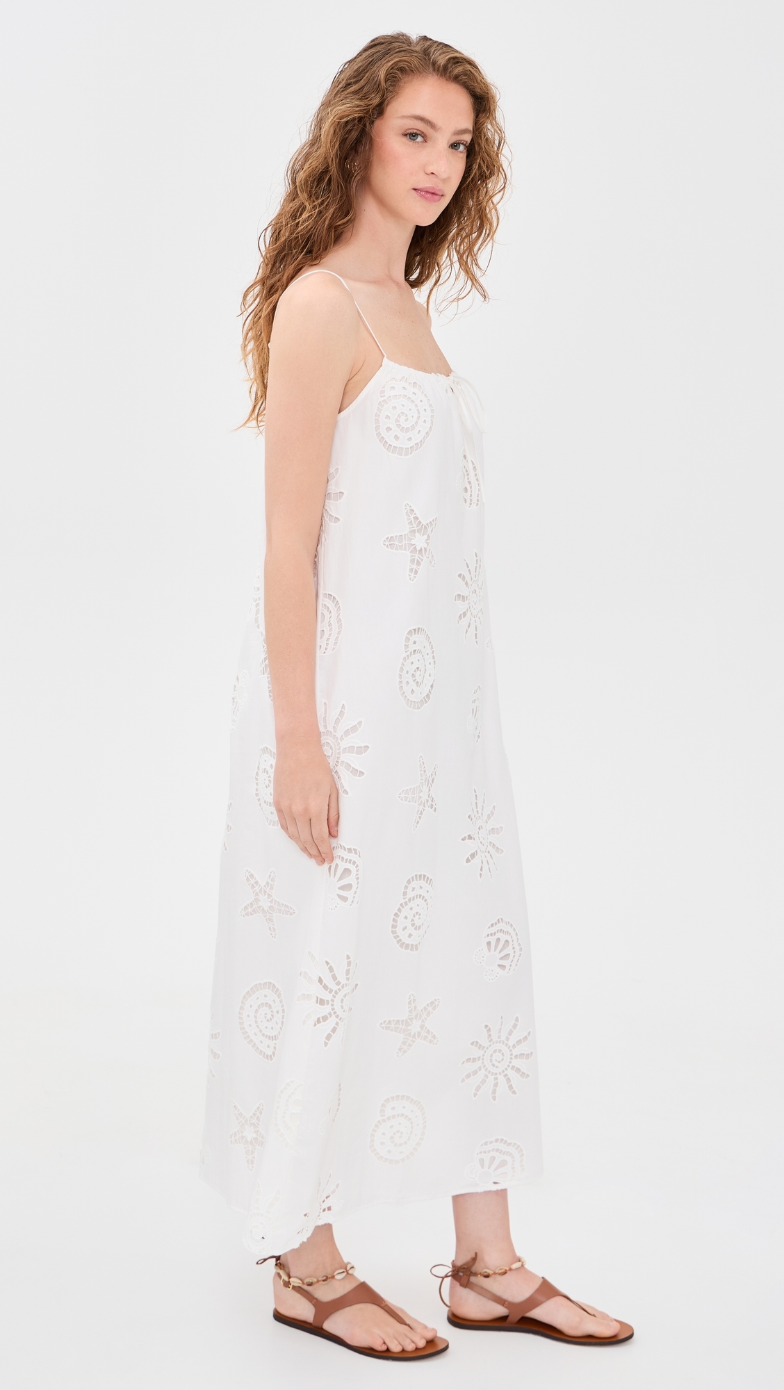 O. p.t Genevieve Cotton Dress Seashell Eyelet