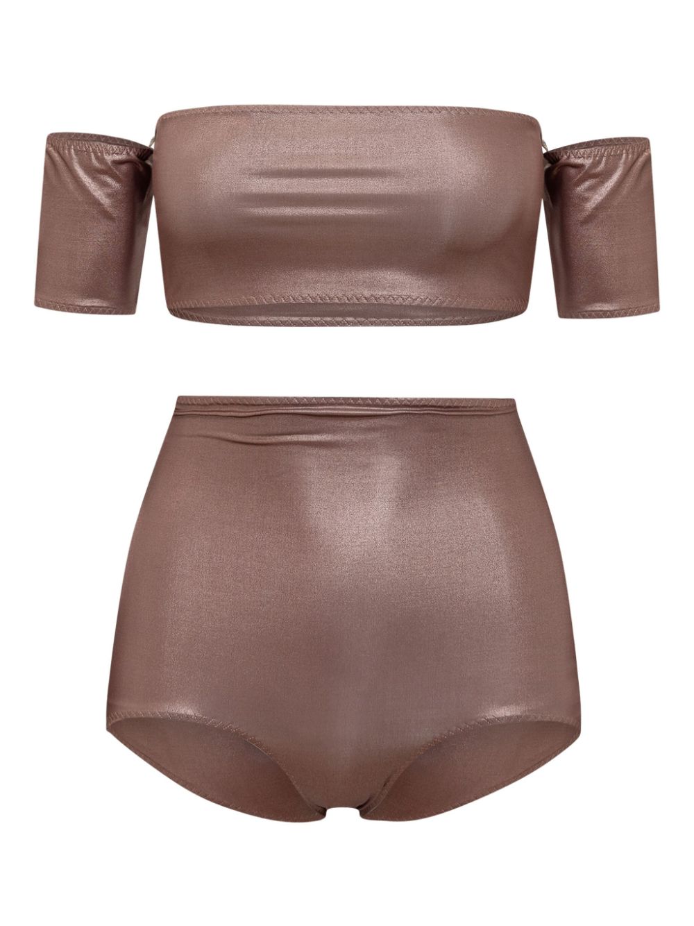 Shiny bikini set - Brown