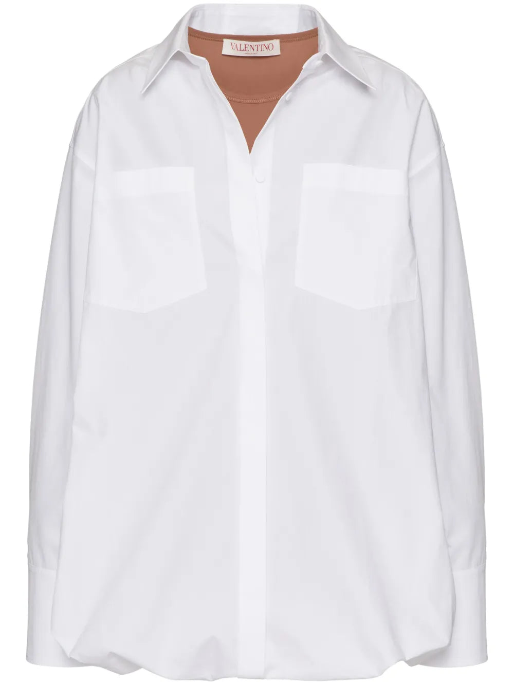 Layered Cotton-Poplin Shirt — White