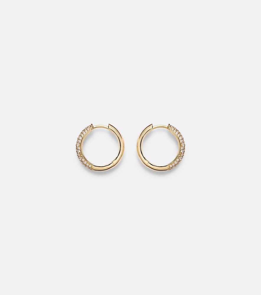 Keepsake 14kt gold huggie earrings with diamonds