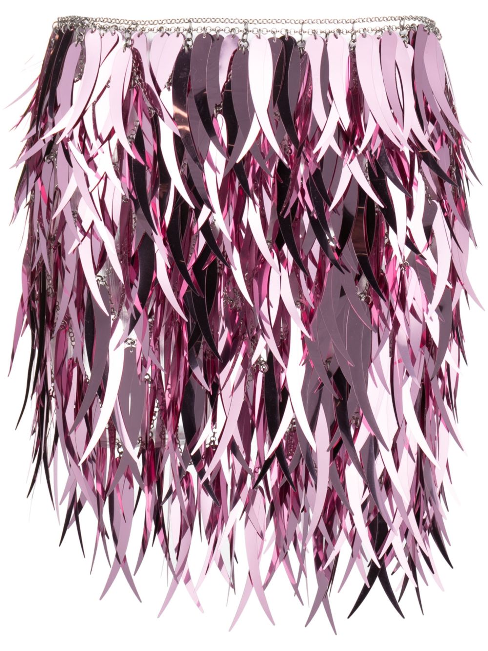 Metallic feathers mini skirt - Pink