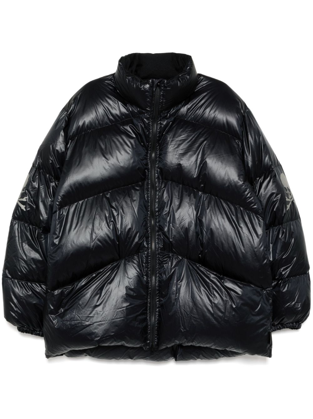 Logo-print down jacket - Black