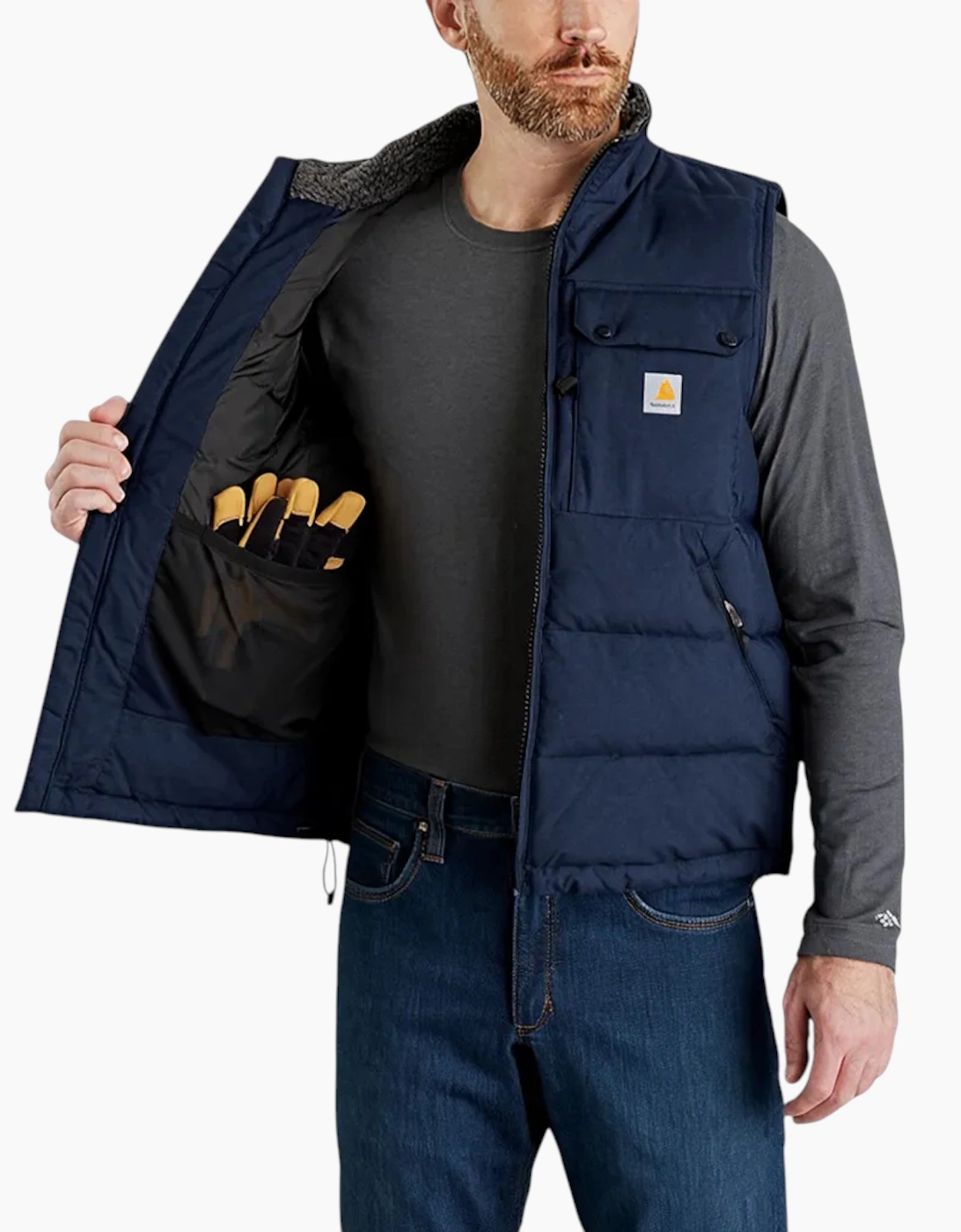 Men's Carhartt Mens Puffer Gilets WIP Rain Defender Insulated Montana Loose Fit Vest - Navy - : 44/Regular