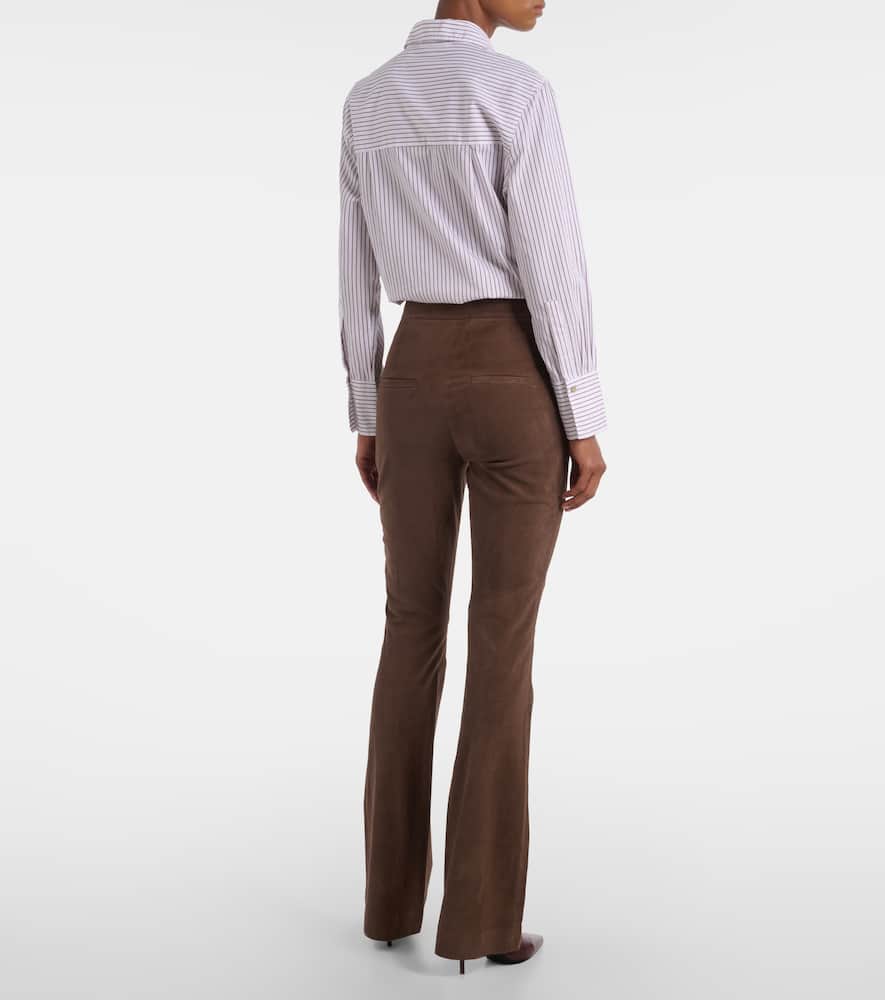 Gracie high-rise suede flared pants