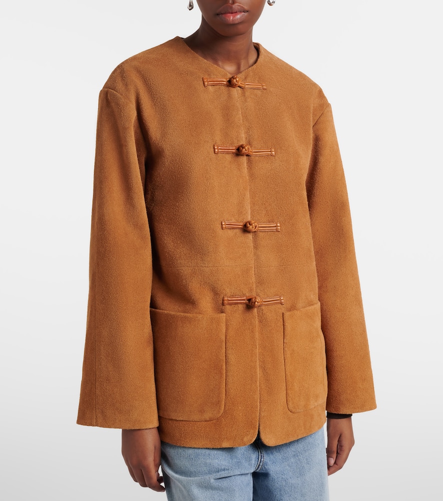 Róhe Leather-trimmed suede jacket