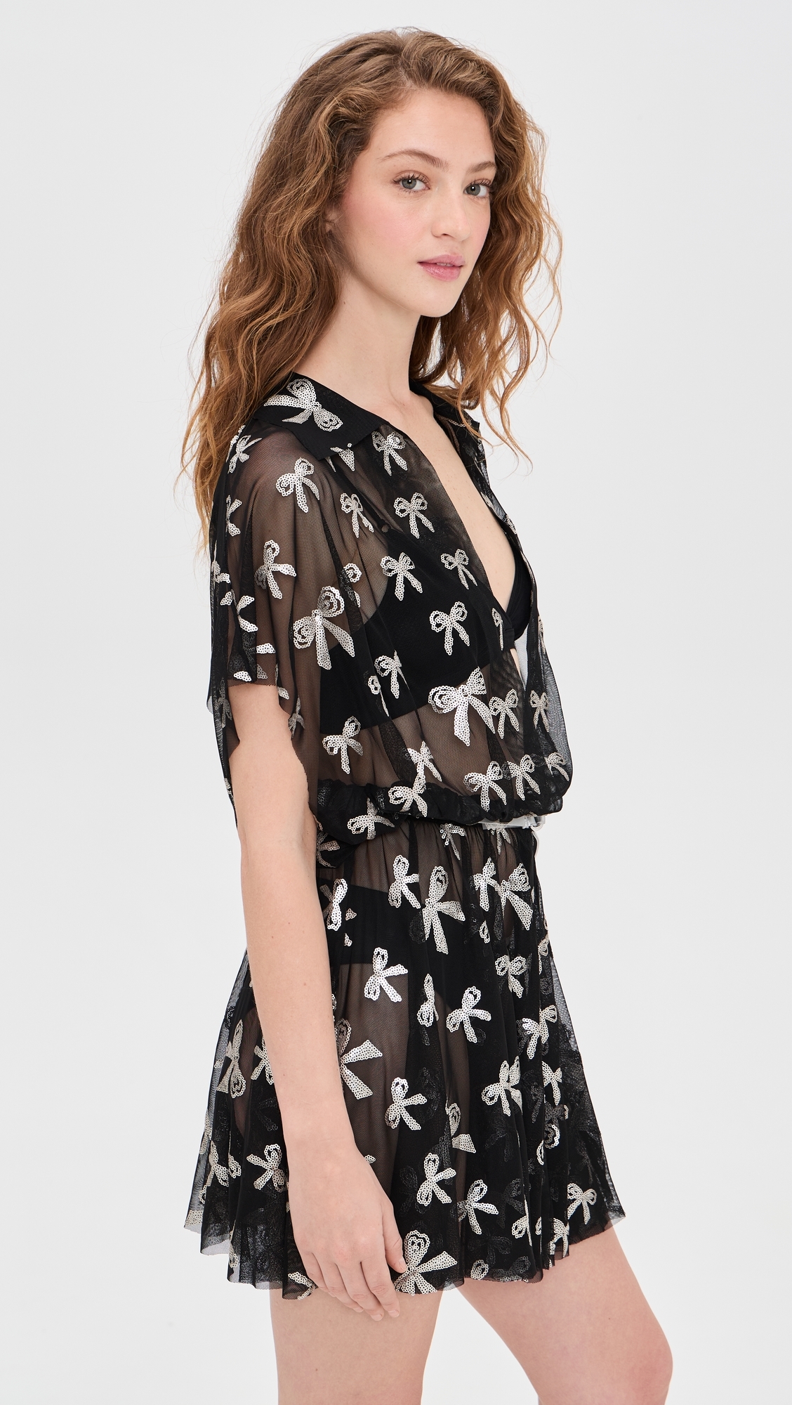 Super Oversized Boyfriend Mini Dress Black/Silver