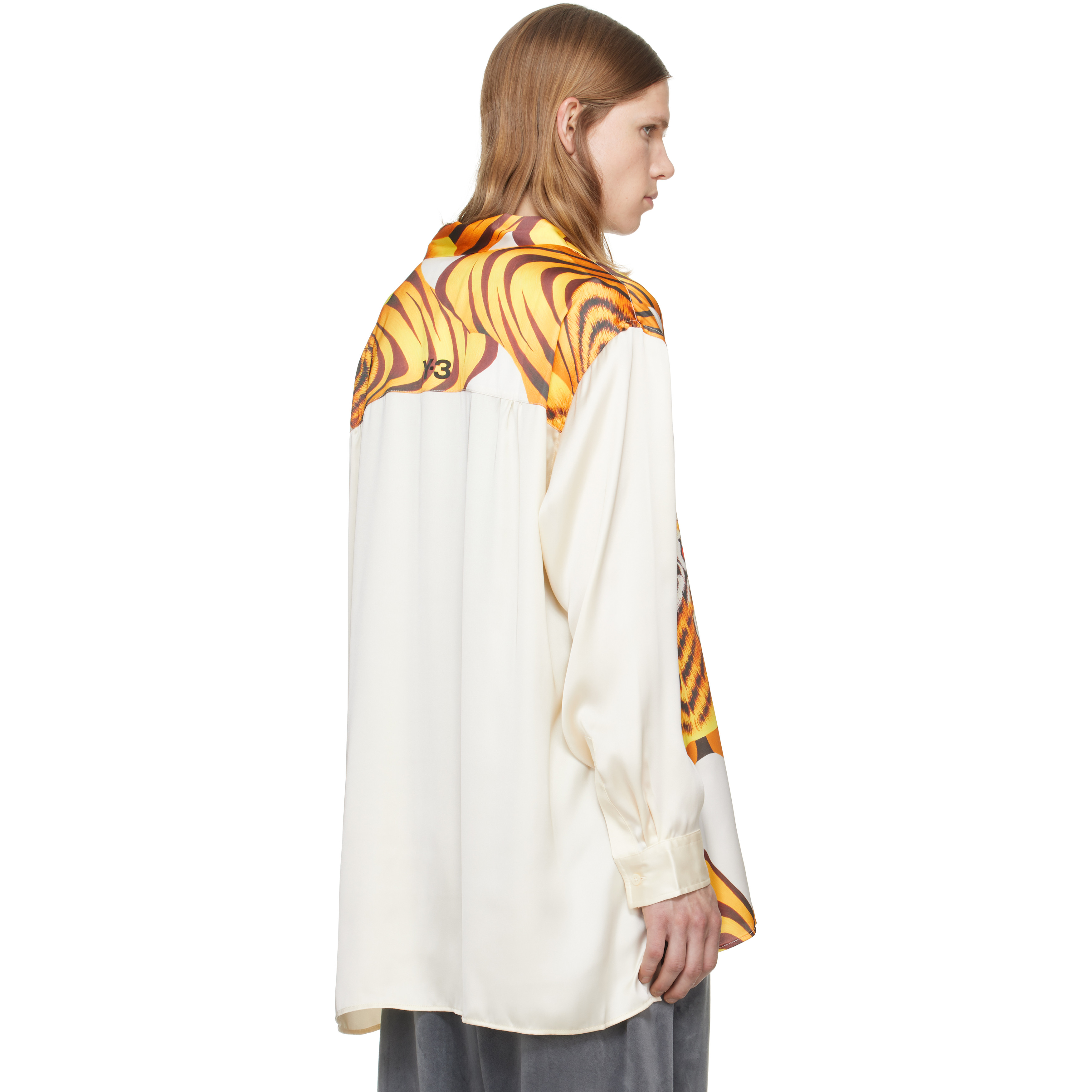 Yellow Satin Graphic Shirt